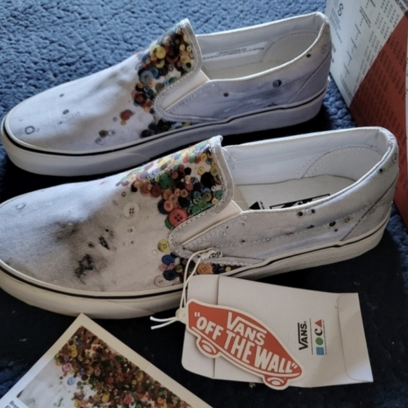 Vans MOCA Classic Slip On Breanna Young Nimbus Clouds buttons 102024 - Picture 7 of 8